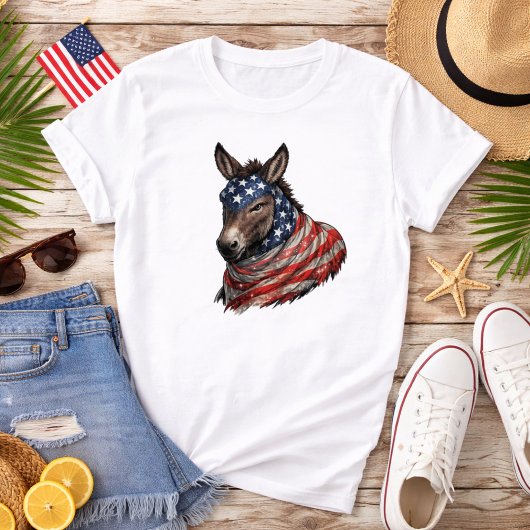 アメリカーナ ドンキー フラグ イラスト Tシャツ