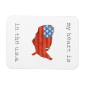 アメリカーナ |私のハートは米国の地図にある マグネット (横)