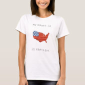 アメリカーナ |私のハートは米国の地図にある Tシャツ (正面)