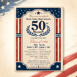 アメリカーナ 50周年 同窓会 レッド ホワイト ブルー ポストカード