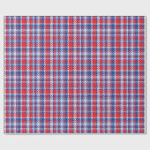アメリカーナChunky Plaid Twill 伝統的 Red Blue ラッピングペーパー (フラット)