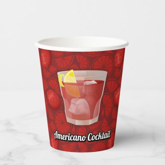 アメリカーノカクテル紙カップ 紙コップ (正面)