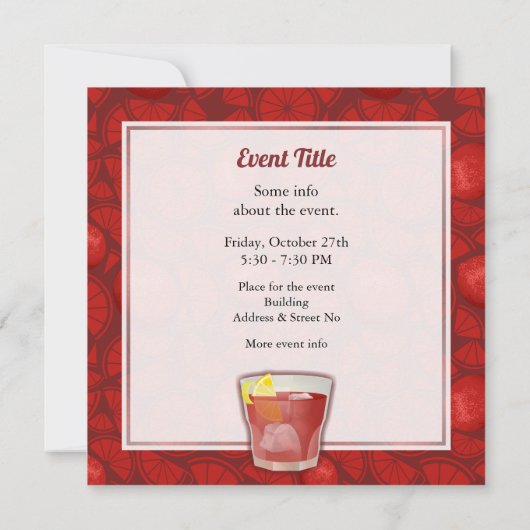 アメリカーノカクテル 招待状 (裏面)