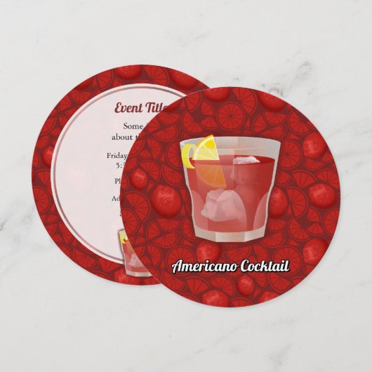 アメリカーノカクテル 招待状 (正面/裏面)