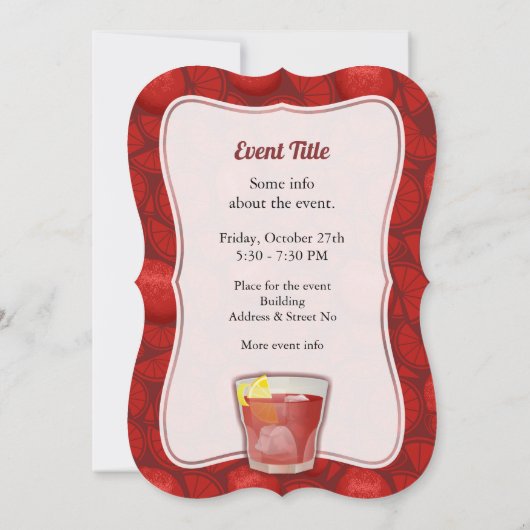 アメリカーノカクテル 招待状 (裏面)
