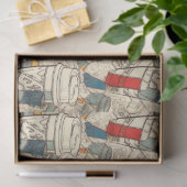 アメリカーノコーヒーエフエマラのコラージュパターン 薄葉紙 (ギフト)