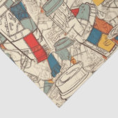 アメリカーノコーヒーエフエマラのコラージュパターン 薄葉紙 (詳細)