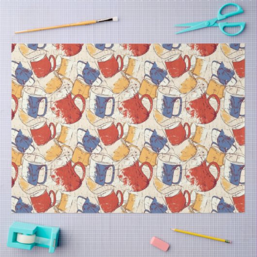 アメリカーノコーヒーNo 4 ephemeraコラージュ模様 薄葉紙 (クラフト)