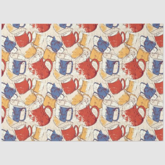 アメリカーノコーヒーNo 4 ephemeraコラージュ模様 薄葉紙 (正面)