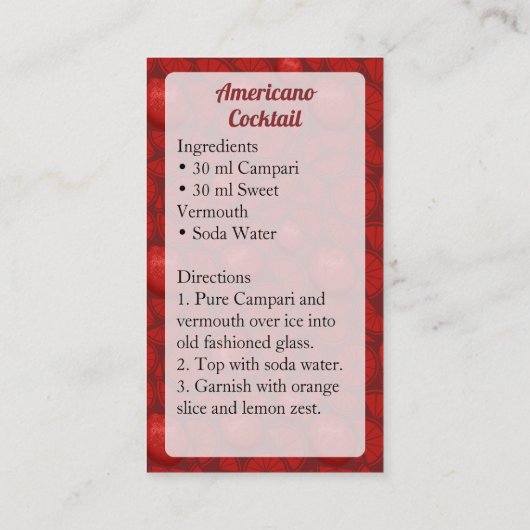 アメリカーノ名刺 名刺 (裏面)