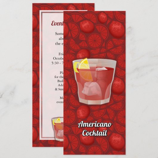 アメリカーノ・カクテル 招待状 (正面/裏面)