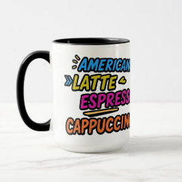アメリカーノ ラテ エスプレッソ カプチーノ 面白い コーヒー マグカップ