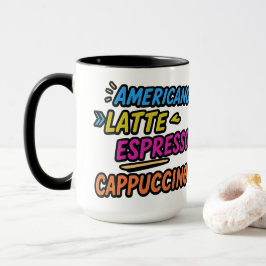 アメリカーノ ラテ エスプレッソ カプチーノ 面白い コーヒー マグカップ