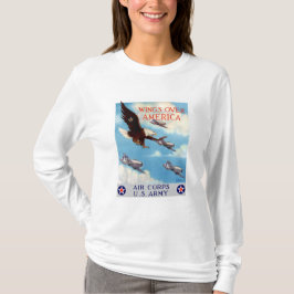 アメリカ上の翼 -- 飛行隊 Tシャツ