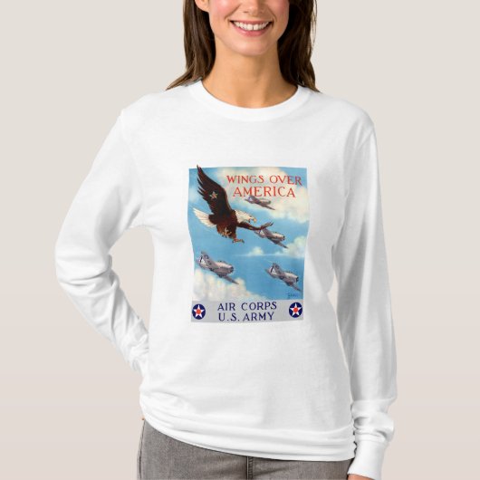 アメリカ上の翼 -- 飛行隊 Tシャツ (正面)