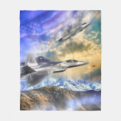 アメリカ上空のF-22ラプター フリースブランケット (正面)