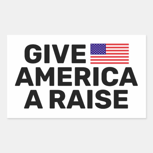 アメリカ与えA Raise™ステッカー 長方形シール (正面)