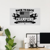 アメリカ世界大戦チャンピオンズブラック&ホワイトポスター ポスター (ホームオフィス)