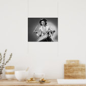 アメリカ人からドラマーの服を着た女性 ポスター (キッチン)