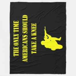 アメリカ人がひざまずくのは時間だけだ フリースブランケット