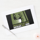 アメリカ人が最高の働いたら、アメリカは働く 長方形シール (封筒)