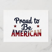 アメリカ人であることを誇りに思うパーティーの招待状 アメリカ 箔招待状 (正面)