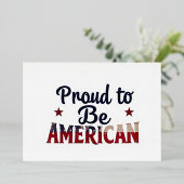 アメリカ人であることを誇りに思うパーティーの招待状 アメリカ 箔招待状 (立ち正面)