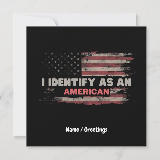 アメリカ人であることを誇りに思う アメリカ国旗デザイン 招待状 (正面)