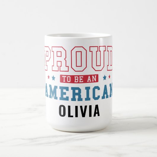 アメリカ人であることを誇りに思う ― 愛国的市民権の日 コーヒーマグカップ (中央)