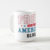 アメリカ人であることを誇りに思う ― 愛国的市民権の日 コーヒーマグカップ (正面左)