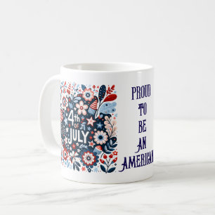 アメリカ人であることを誇りに思う - 7月4日 コーヒーマグ コーヒーマグカップ