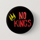 アメリカ人であることを誇りに思う No Kings サイン 缶バッジ (正面)