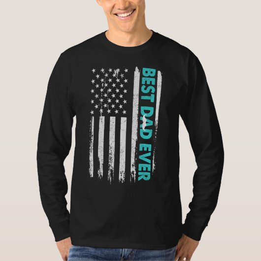 アメリカ人との幸せな父最高のの日のパパ Tシャツ (正面)