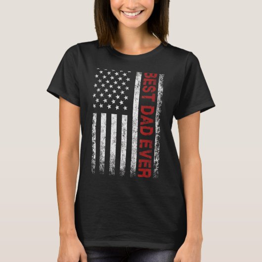 アメリカ人との幸せな父最高のの日のパパ Tシャツ (正面)