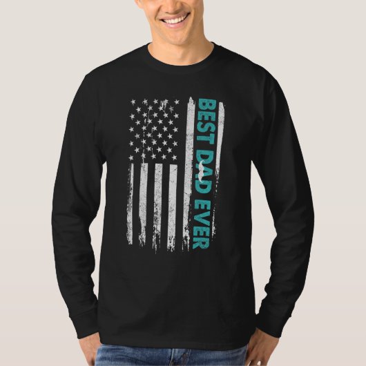 アメリカ人との幸せな父最高のの日のパパ Tシャツ (正面)