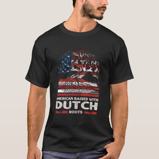 アメリカ人とオランダルーツ愛国的オランダ Tシャツ (正面)