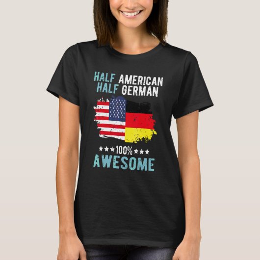 アメリカ人とドイツ人のハーフ Tシャツ (正面)