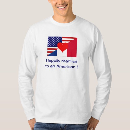 アメリカ人に幸福に結婚した Tシャツ (正面)