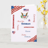 アメリカ人のための愛国的な退役軍人 カード (黄色い花)