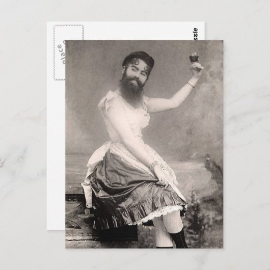 アメリカ人のひげを生やした女性 ポストカード (正面/裏面)