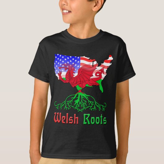 アメリカ人のウェールズの根 Tシャツ (正面)
