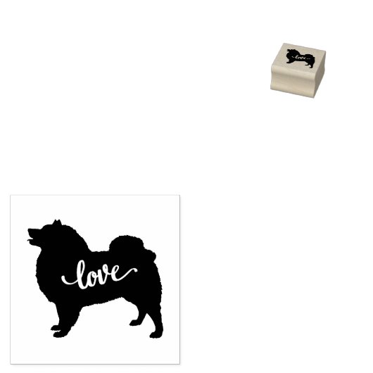 アメリカ人のエスキモー犬が恋を育てる ラバースタンプ (押印)