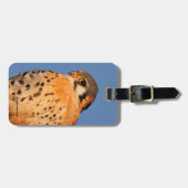 アメリカ人のケストレルが針金で ラゲッジタグ (正面横)