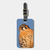 アメリカ人のケストレルが針金で ラゲッジタグ (正面縦)