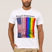 アメリカ人のゲイプライド誇りを持ったな米国の旗 Tシャツ (正面)
