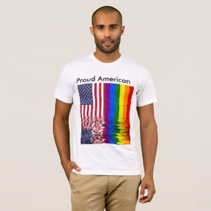 アメリカ人のゲイプライド誇りを持ったな米国の旗 Tシャツ