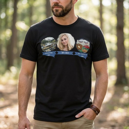 アメリカ人のパパの冒険写真 Tシャツ