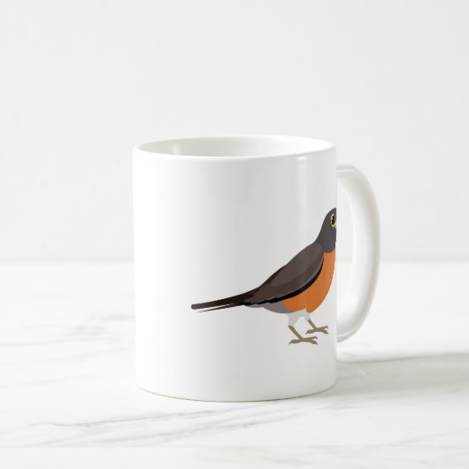 アメリカ人のロビンのイラストレーション コーヒーマグカップ (正面右)