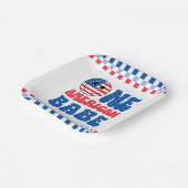 アメリカ人の一人の赤ちゃん7月の夏の第4の誕生日 ペーパープレート (傾斜あり)