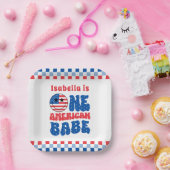 アメリカ人の一人の赤ちゃん7月の夏の第4の誕生日 ペーパープレート (パーティー)